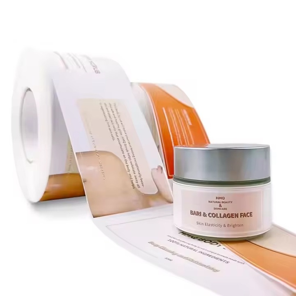 Luxury Skincare Jars - สติกเกอร์ไวนิลหรูหราแบบกำหนดเอง｜พิมพ์โลโก้กันน้ำ｜สติกเกอร์ม้วนสำหรับขวดเครื่องสำอาง｜ฉลากบรรจุภัณฑ์ขวดผลิตภัณฑ์ดูแลผิว