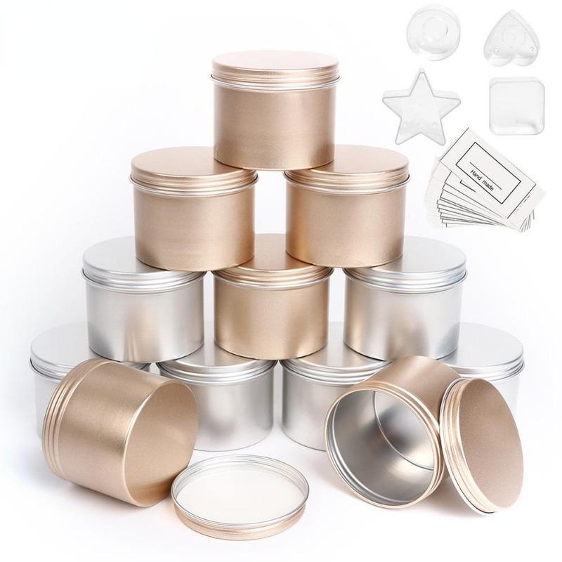Luxury Skincare Jars - 5 ชิ้น กระปุกเทียนหรูหราพร้อมฝาปิด ภาชนะทรงกลมสำหรับทำครีมบำรุงผิว ตัวอย่างผลิตภัณฑ์ความงาม DIY