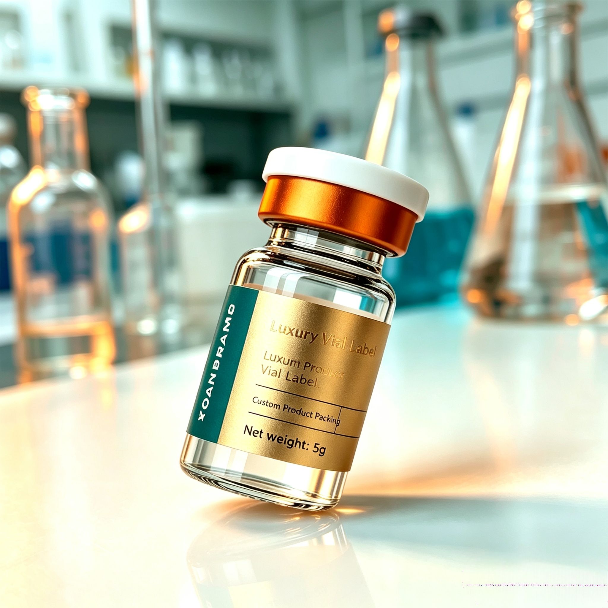 สติกเกอร์ไวนิลกันน้ำ HD แบบติด - Luxury Skincare Bottles บทวิจารณ์และราคา