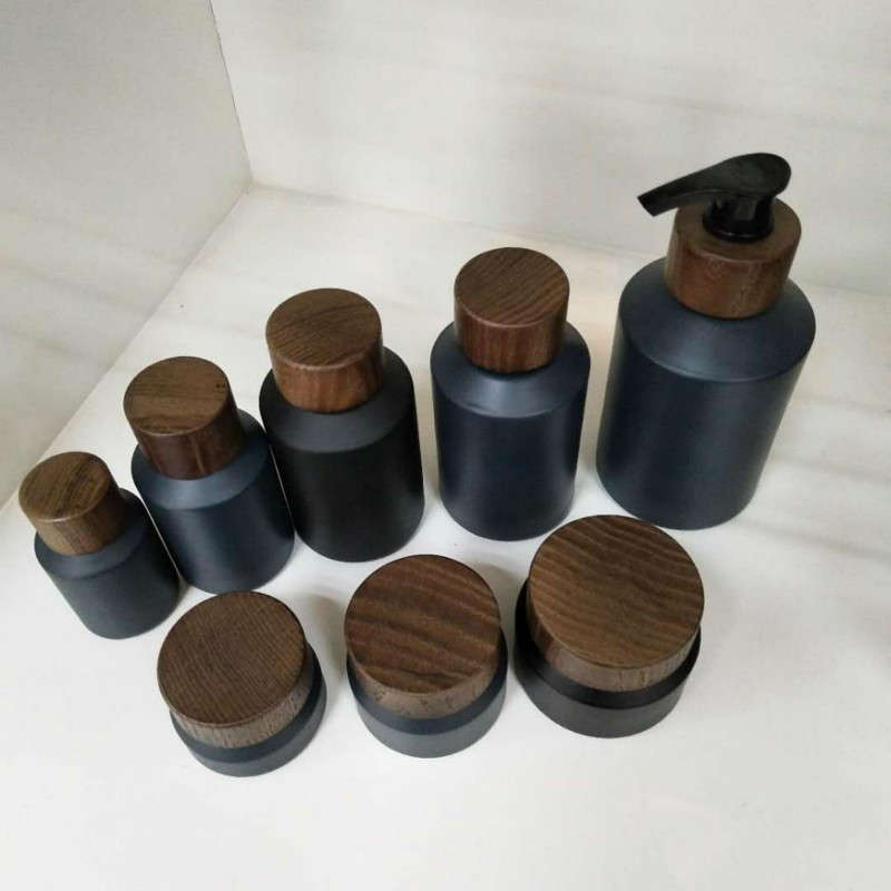 ขวดแก้วสีดำด้านขนาด 120 มล. จำ - Luxury Skincare Jars บทวิจารณ์และราคา