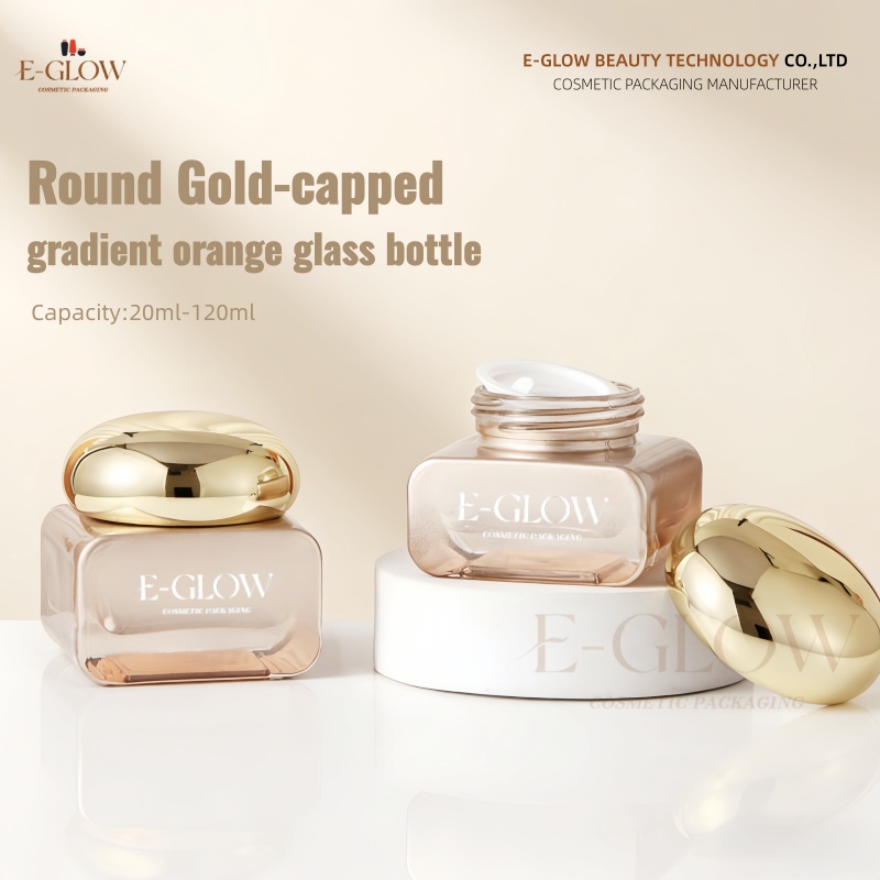【โลโก้แบบกำหนดเอง】ชุดขวดสีส้มไ - Luxury Skincare Jars บทวิจารณ์และราคา